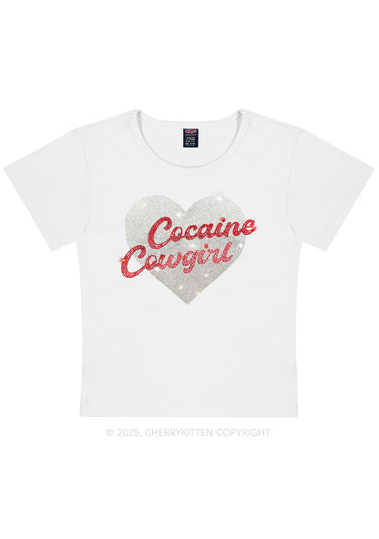 Rhinestone Cola Cowgirl Y2K Baby Tee Cherrykitten