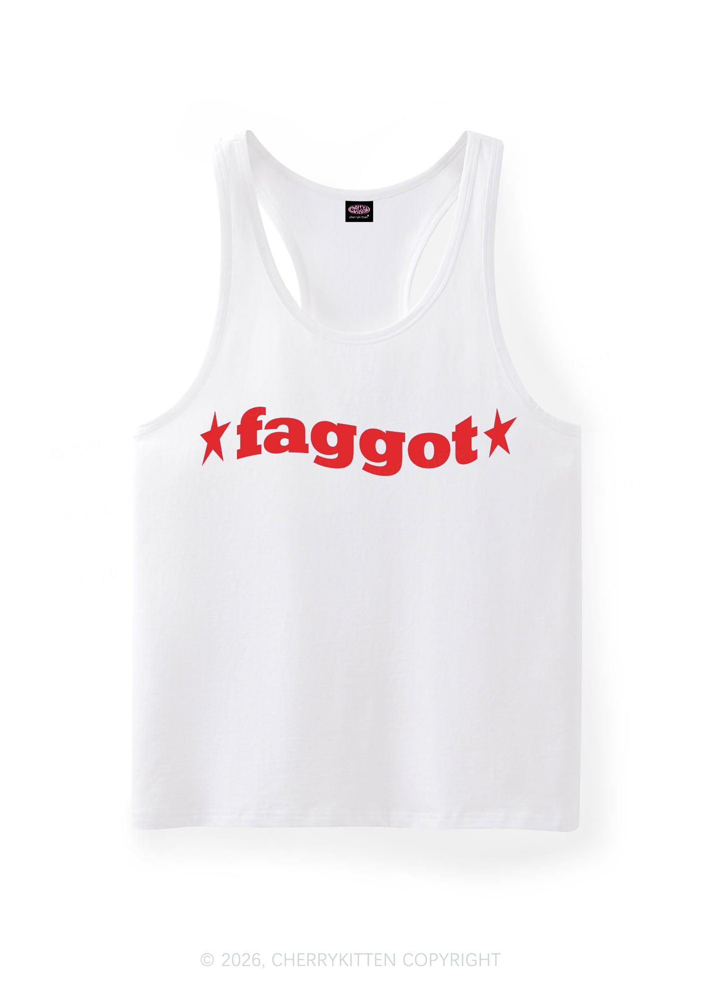 Red Faggot Pride Y2K Men Racerback Tank Top Cherrykitten