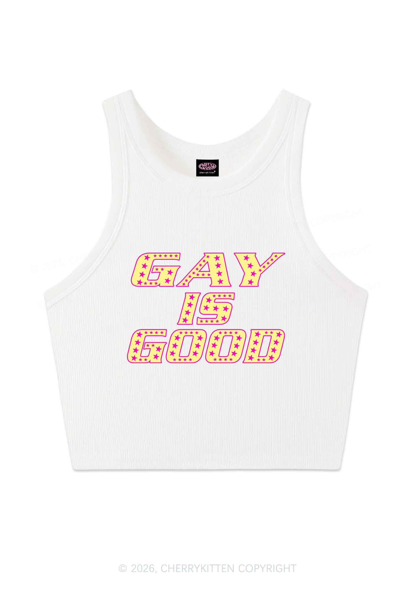 Gay Is Good Pride Y2K Crop Tank Top Cherrykitten