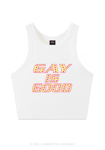 Gay Is Good Pride Y2K Crop Tank Top Cherrykitten