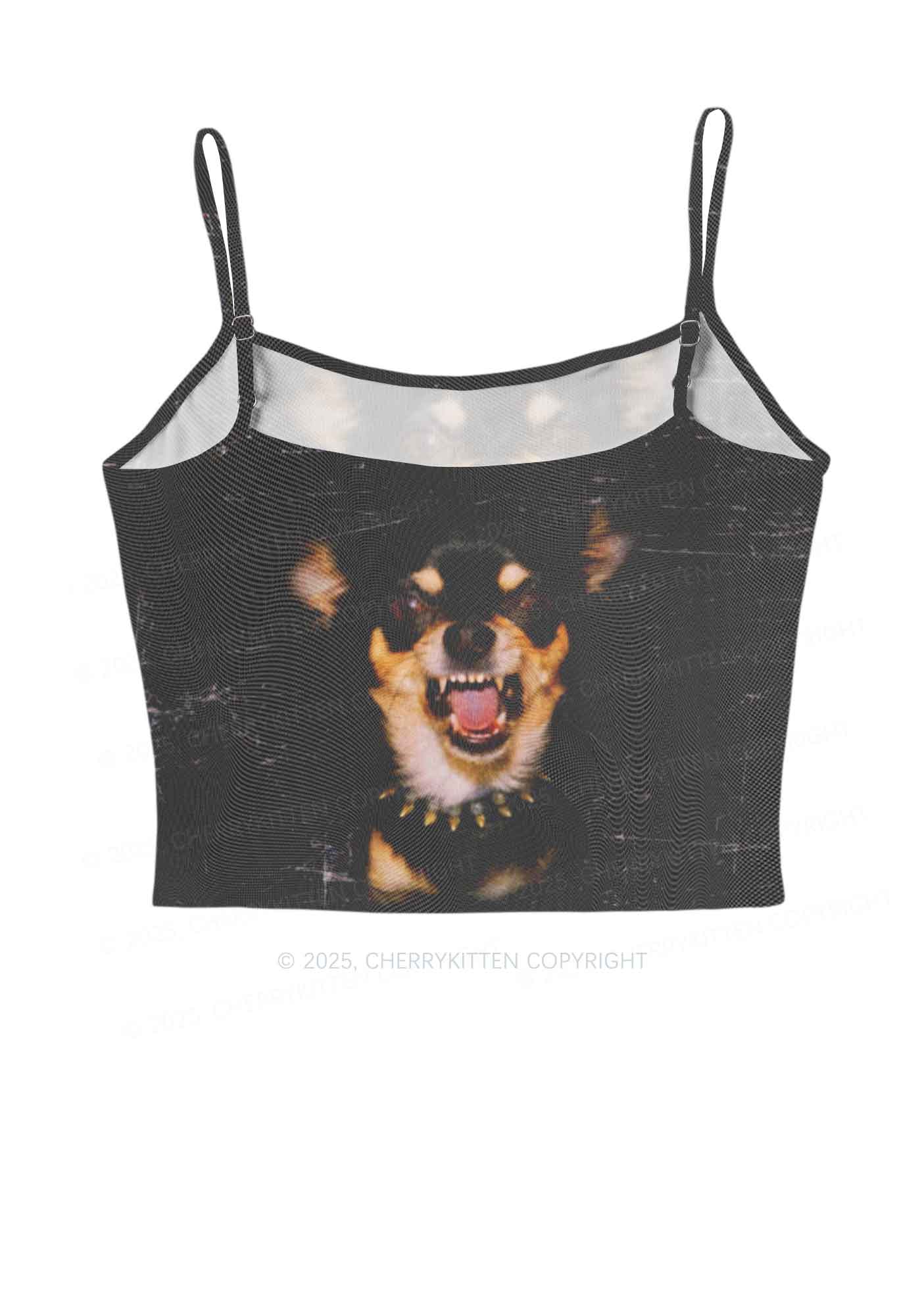 Growling Puppy Y2K Mesh Cami Tank Cherrykitten