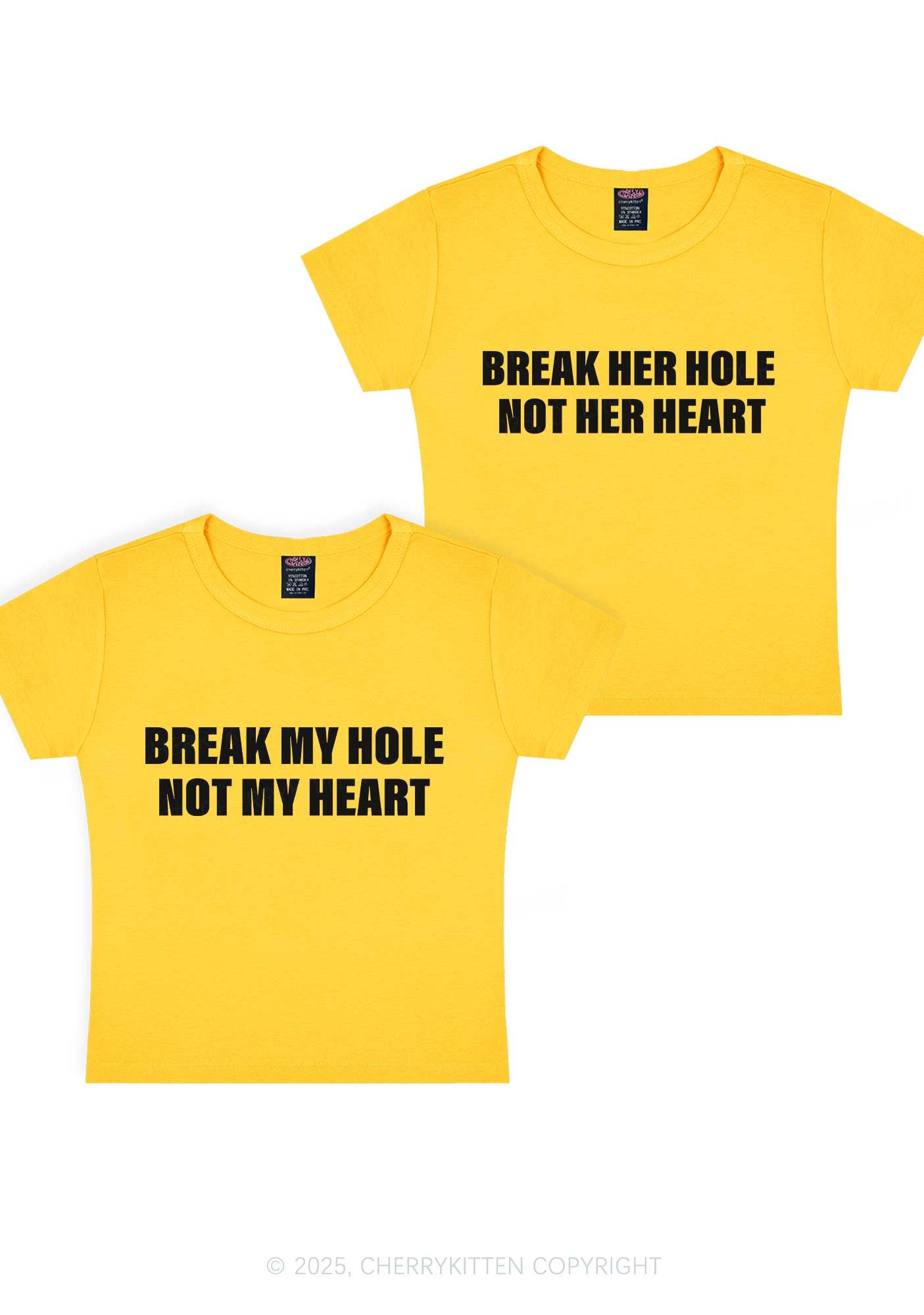 Break Hole Not Heart Y2K Valentine's Day Baby Tee Cherrykitten