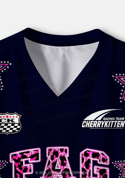 Pink Leopard Fag Princess Pride Y2K Crop Sport Jersey Shirts Cherrykitten