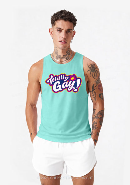 Totally Gay Pride Y2K Men Racerback Tank Top Cherrykitten
