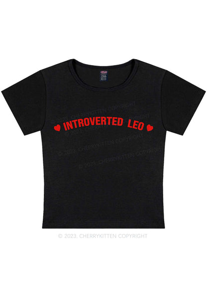 Introverted Leo Y2K Baby Tee Cherrykitten