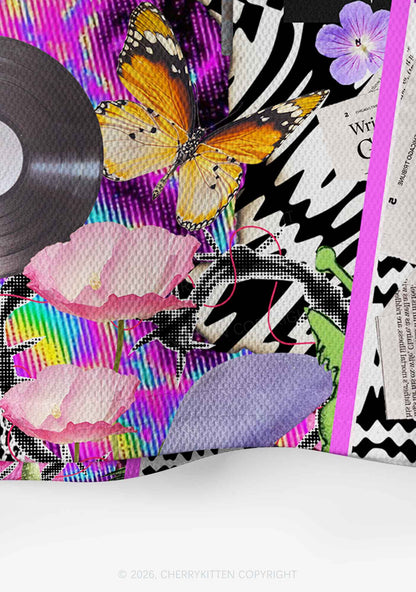Bass And Drum Collage Y2K Crop Sport Jersey Shirts Cherrykitten