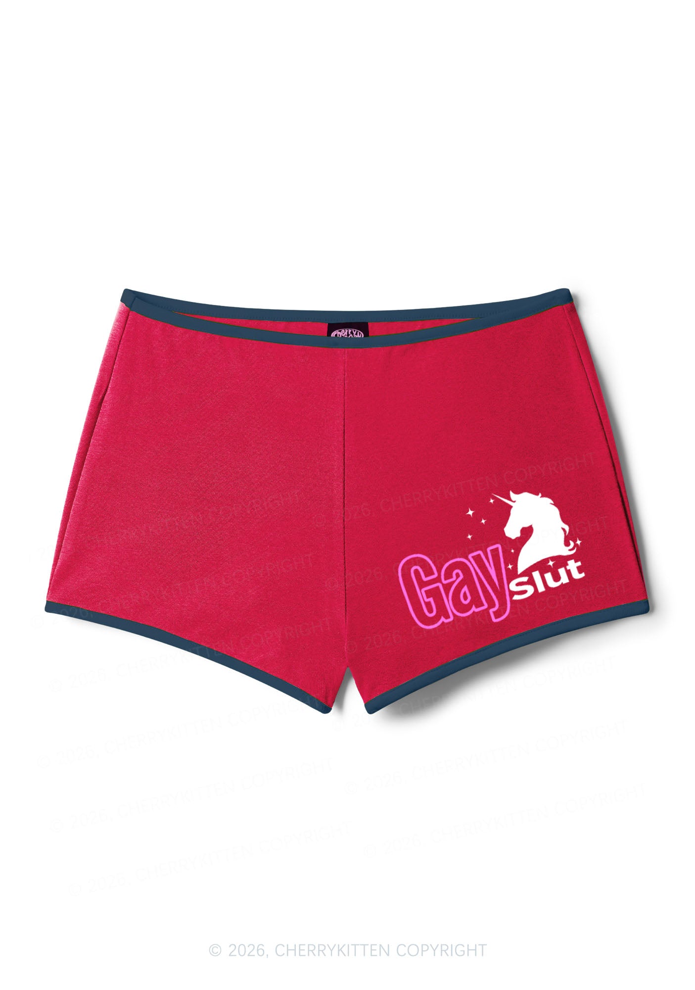 Gay Slxt Unicorn Pride Y2K Booty Shorts Cherrykitten
