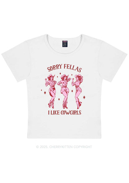 Sorry Fellas I Like Cowgirls Y2K Baby Tee Cherrykitten