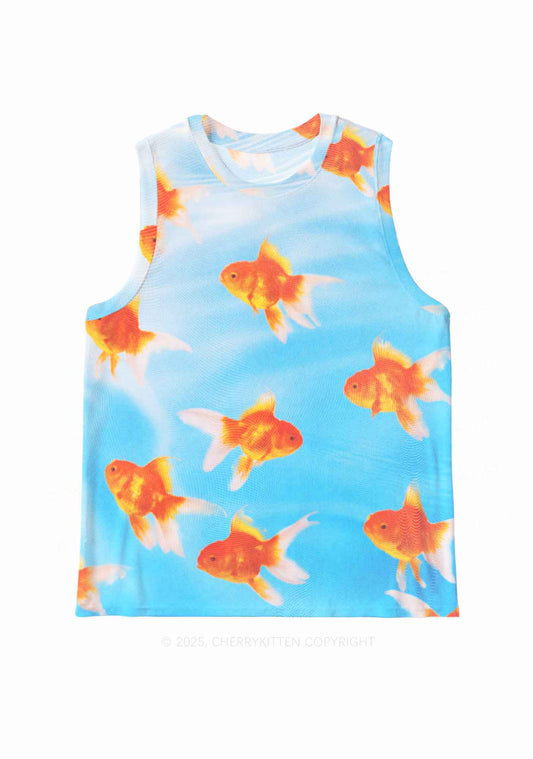 Goldfish Y2K Mesh Muscle Tank Cherrykitten