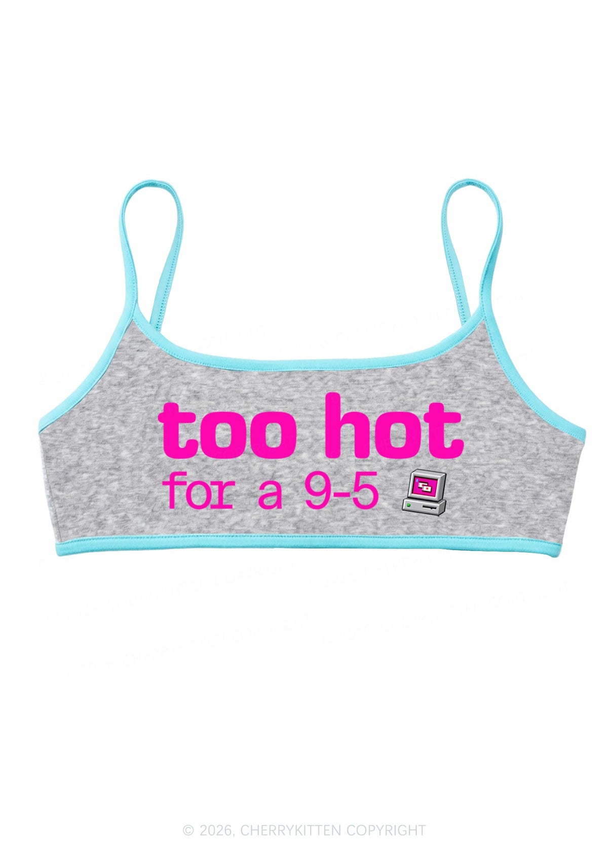 Too Hot For Nine To Five Y2K Super Crop Cami Cherrykitten