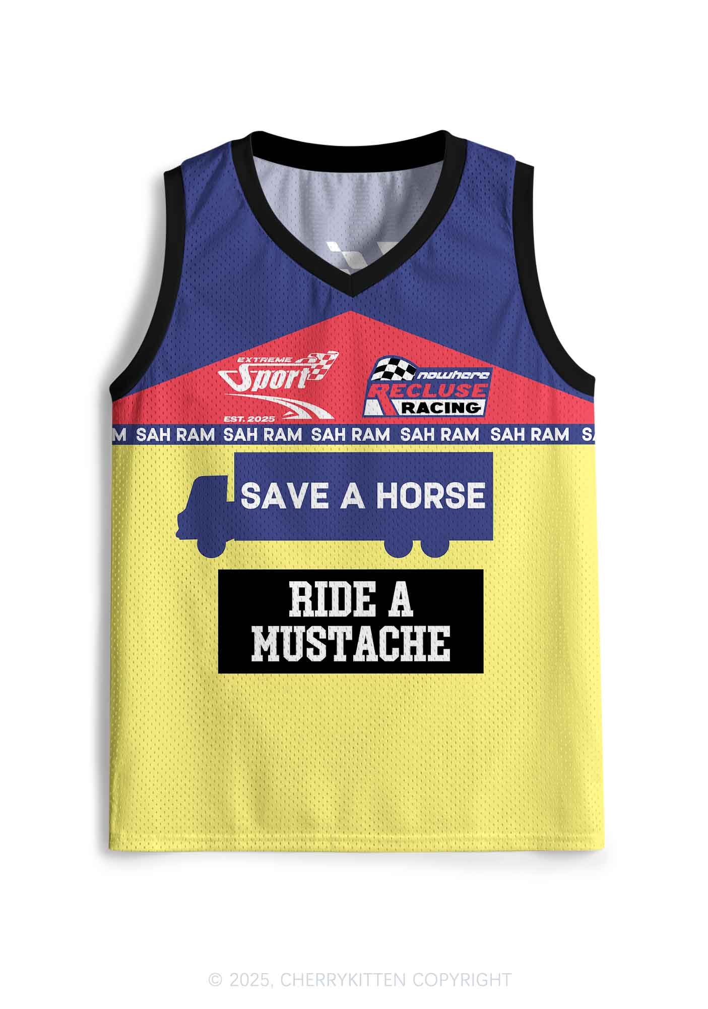 Custom Ride A Mustache Y2K Sport Jersey Tank Cherrykitten