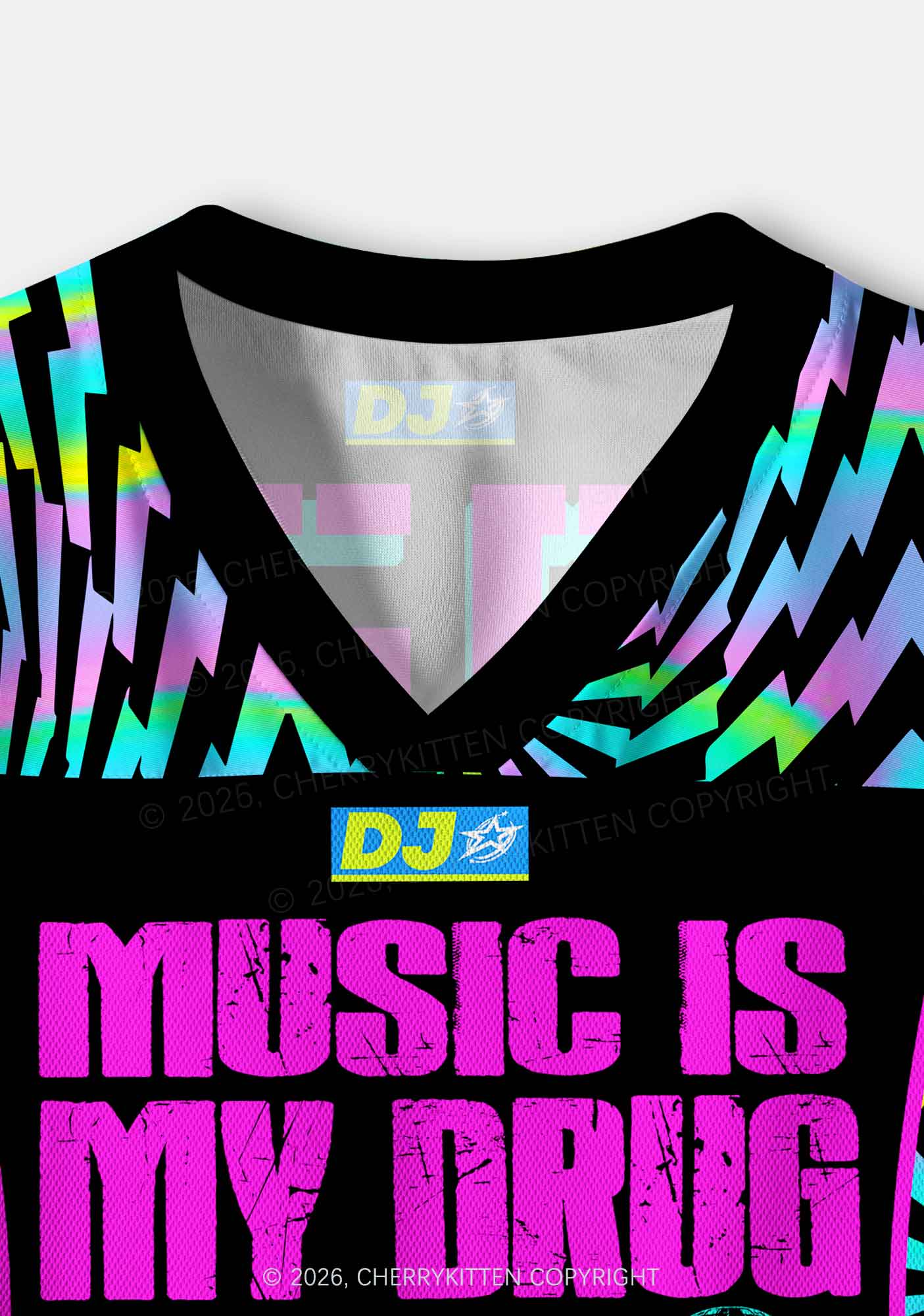Music Is My Drxg Y2K Crop Sport Jersey Shirts Cherrykitten