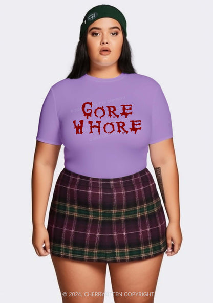 Curvy Gore Hore Y2K Baby Tee Cherrykitten