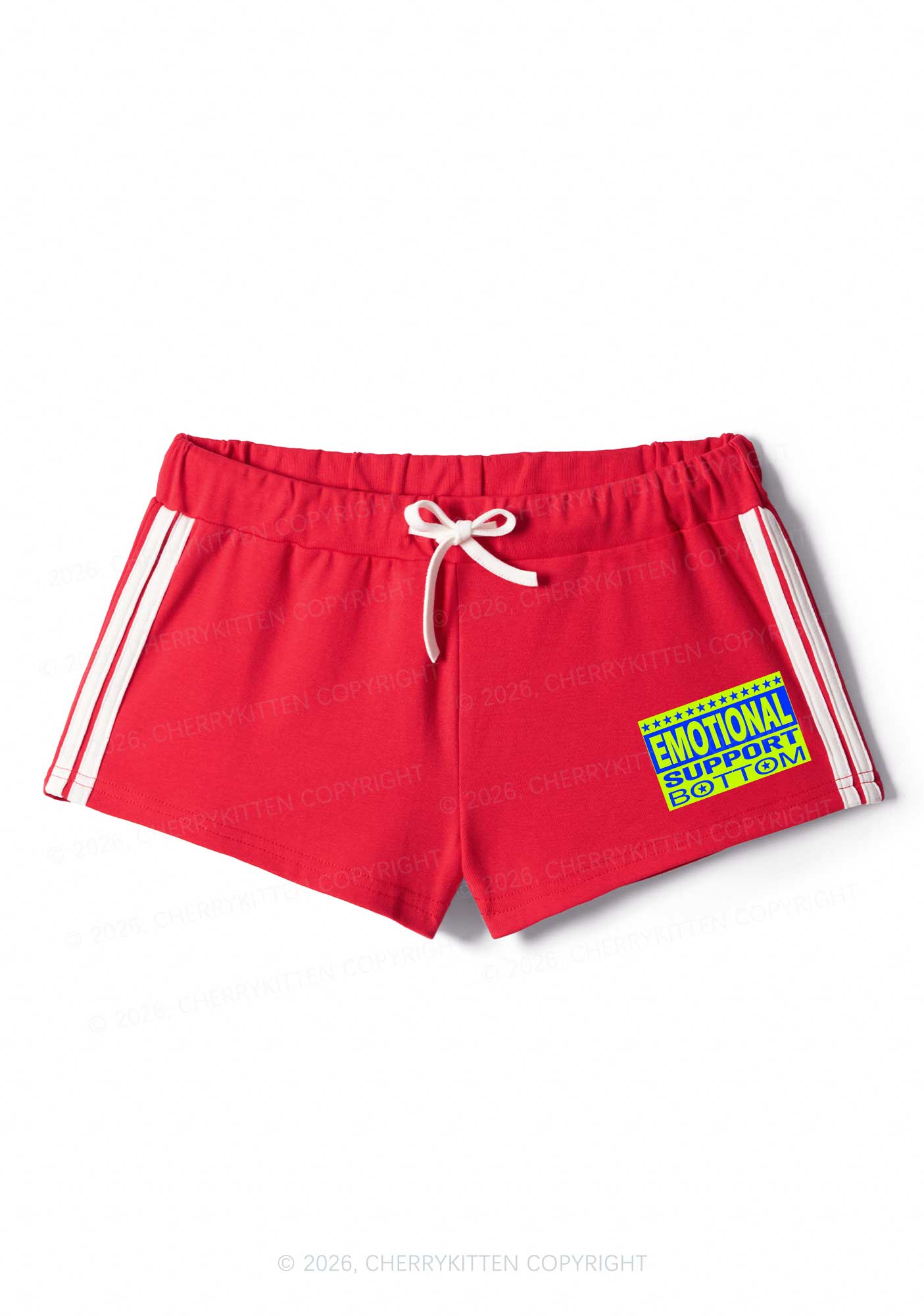 Emotional Support Bottom Pride Y2K Drawstring Mini Shorts Cherrykitten