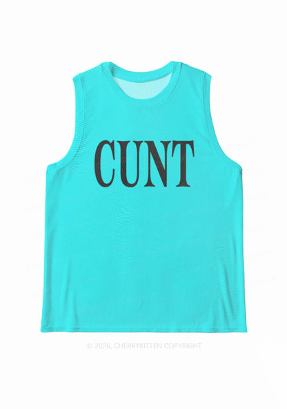 Aqua Blue Cxxt Y2K Mesh Muscle Tank Cherrykitten