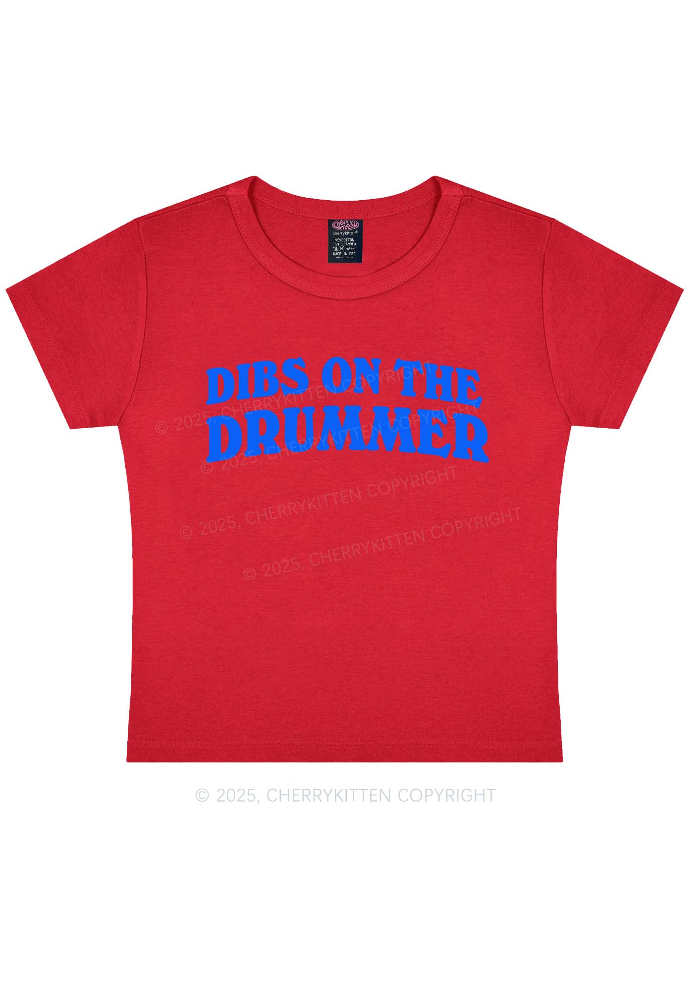Dibs On The Drummer Y2K Baby Tee Cherrykitten