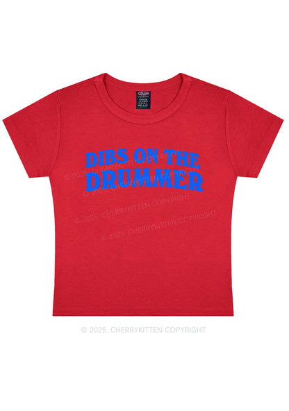 Dibs On The Drummer Y2K Baby Tee Cherrykitten