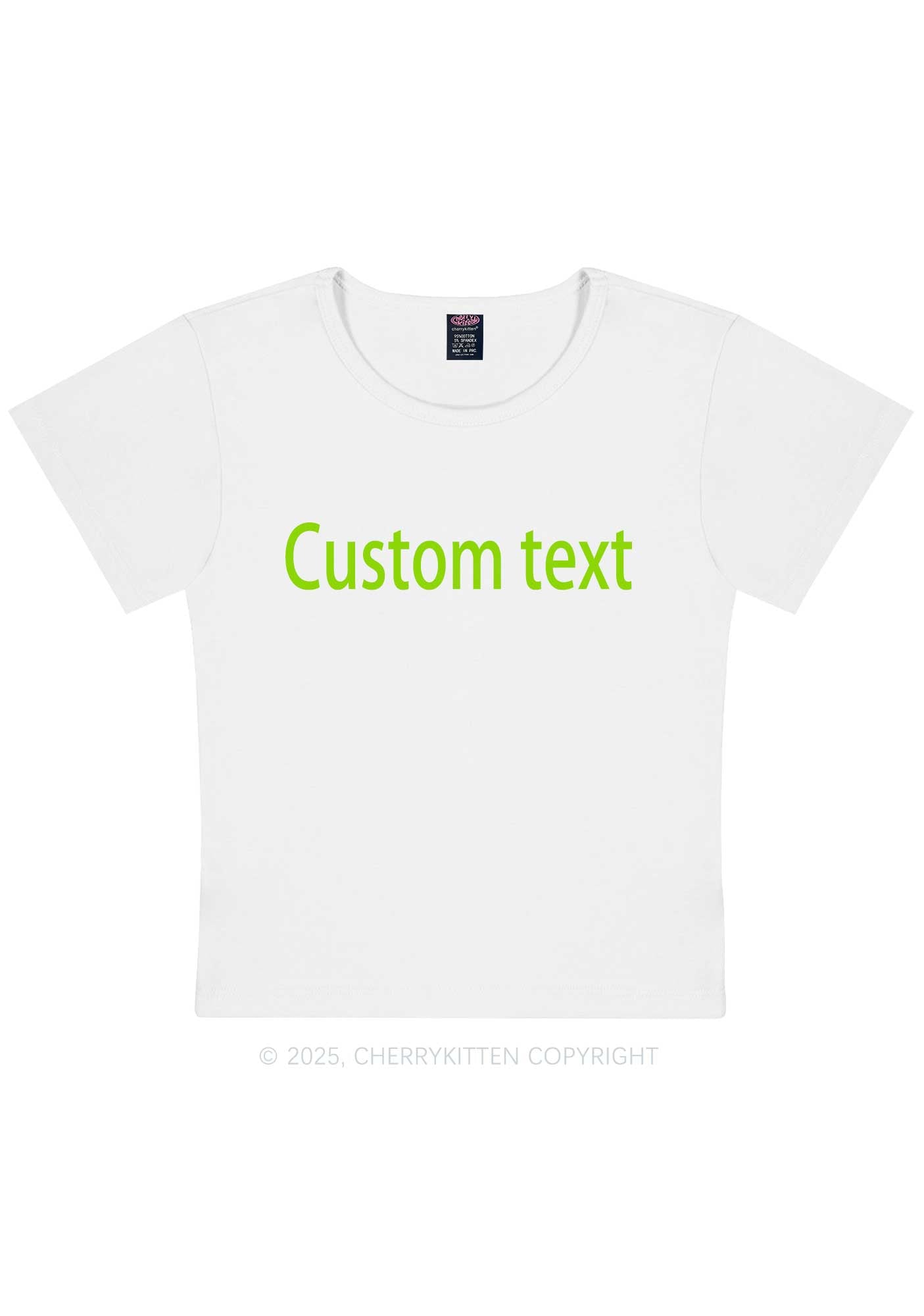 Custom Brat Text Y2K Baby Tee Cherrykitten
