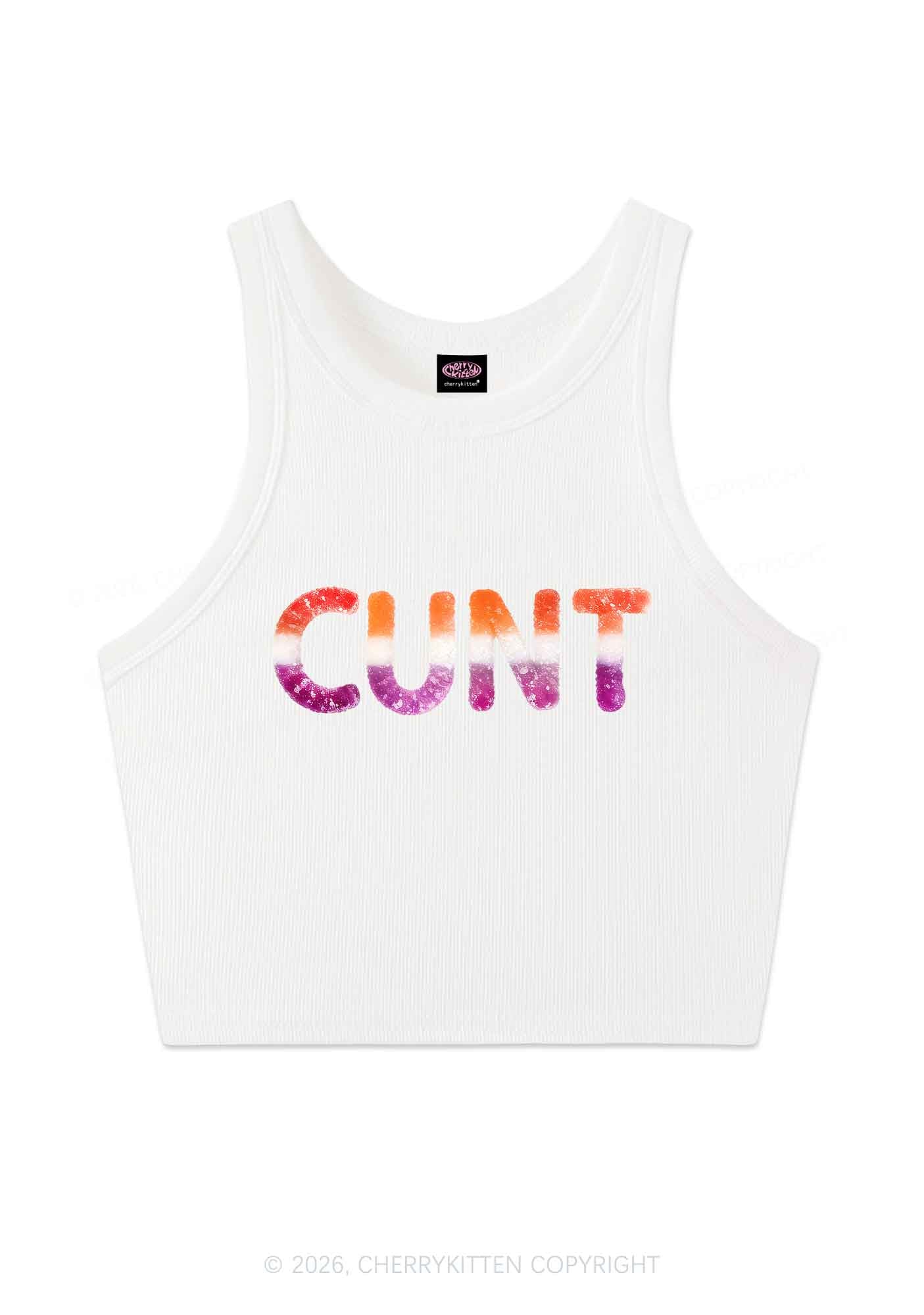 Lesbian Candy Cxxt Pride Y2K Crop Tank Top Cherrykitten