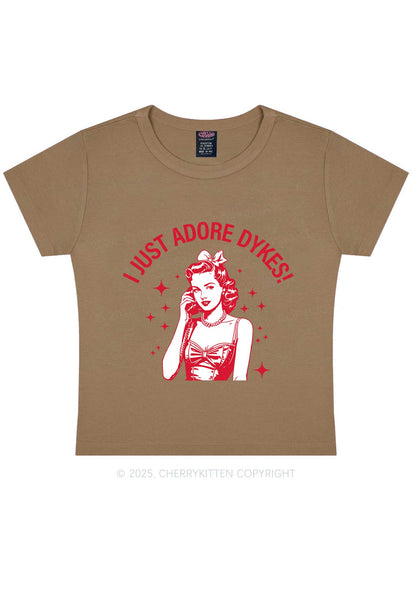 I Just Adore Dykes Y2K Baby Tee Cherrykitten