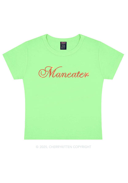 Rhinestone Maneater Y2K Baby Tee Cherrykitten