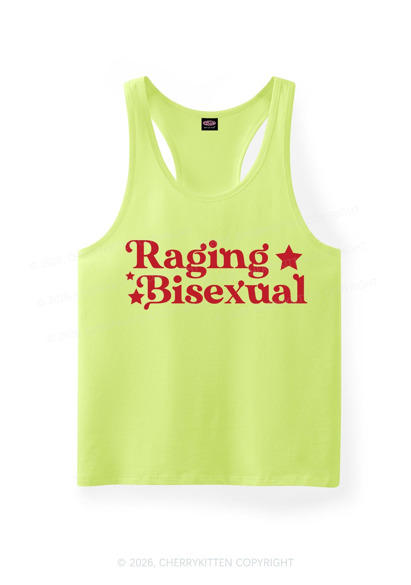 Raging Bisexual Stars Pride Y2K Men Racerback Tank Top Cherrykitten