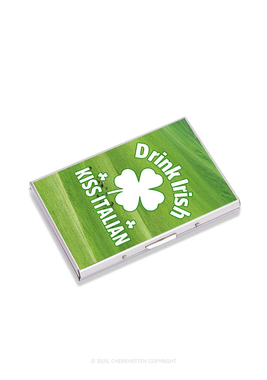 Drink Irish Kiss Italian St Patricks Y2K Mirror Cigarette Case Cherrykitten