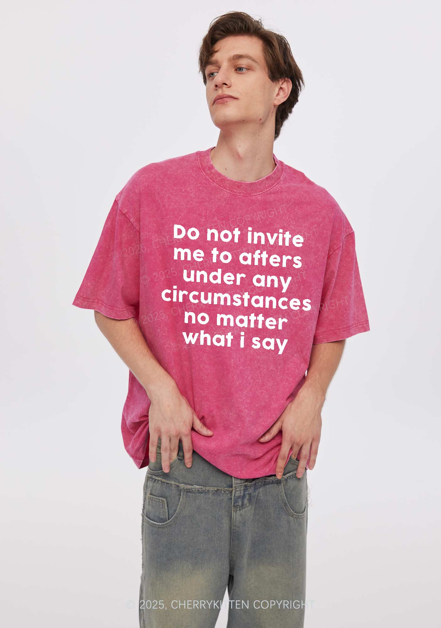Invite Me To Afters Y2K Shirts Washed Tee Cherrykitten
