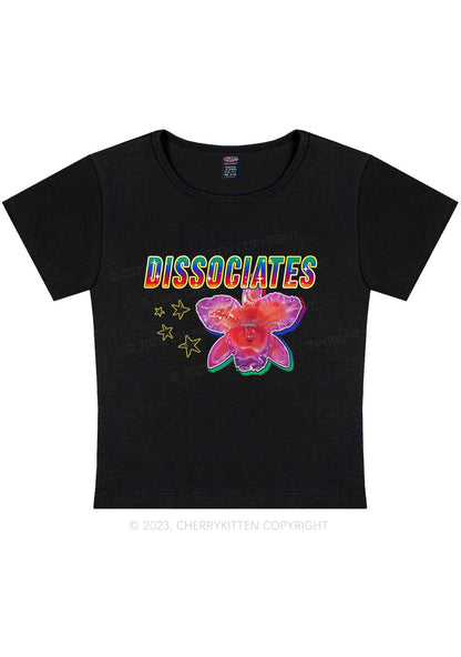Curvy Dissociates Flower Y2K Baby Tee Cherrykitten