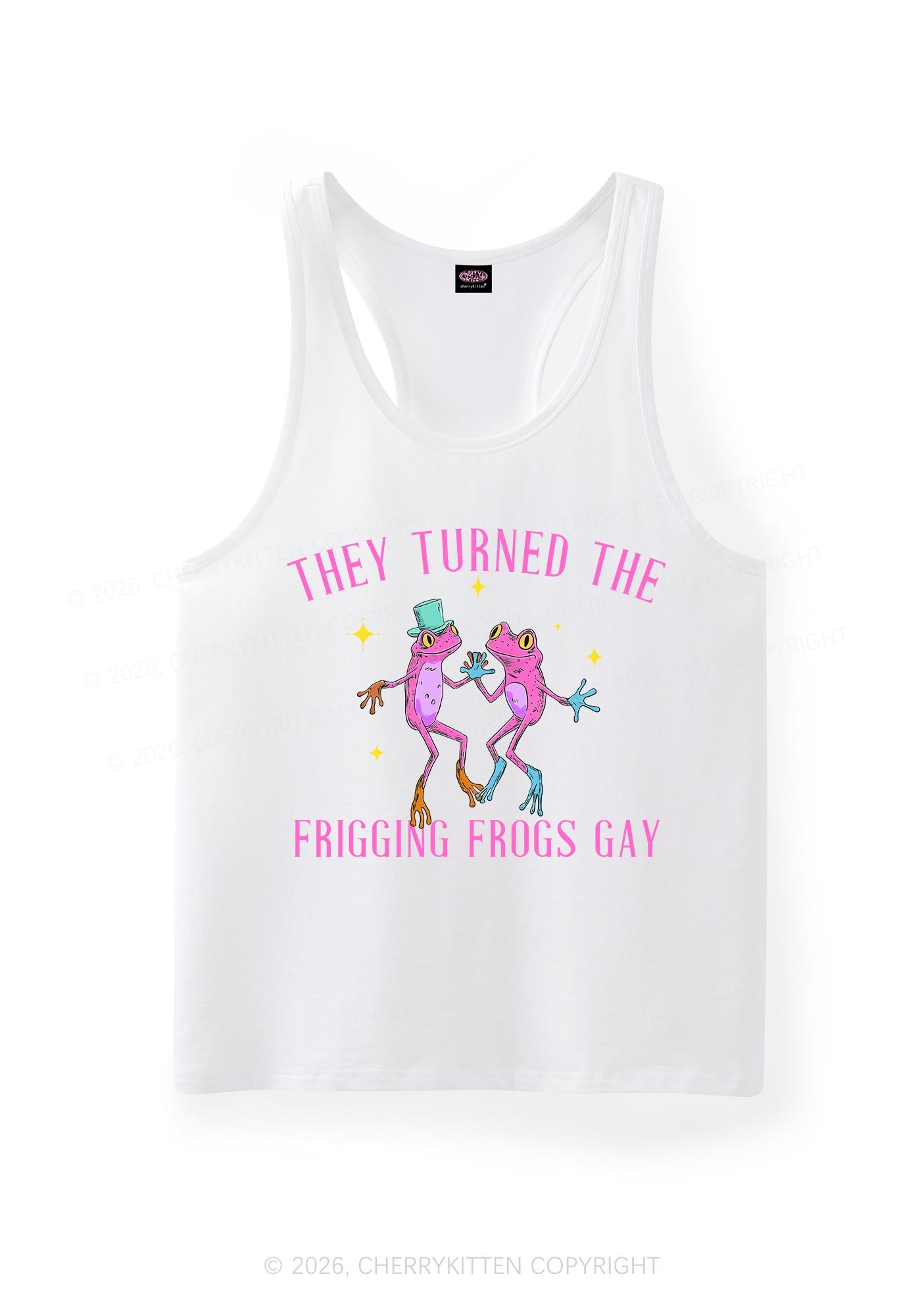 Frogs Gay Pride Y2K Men Racerback Tank Top Cherrykitten