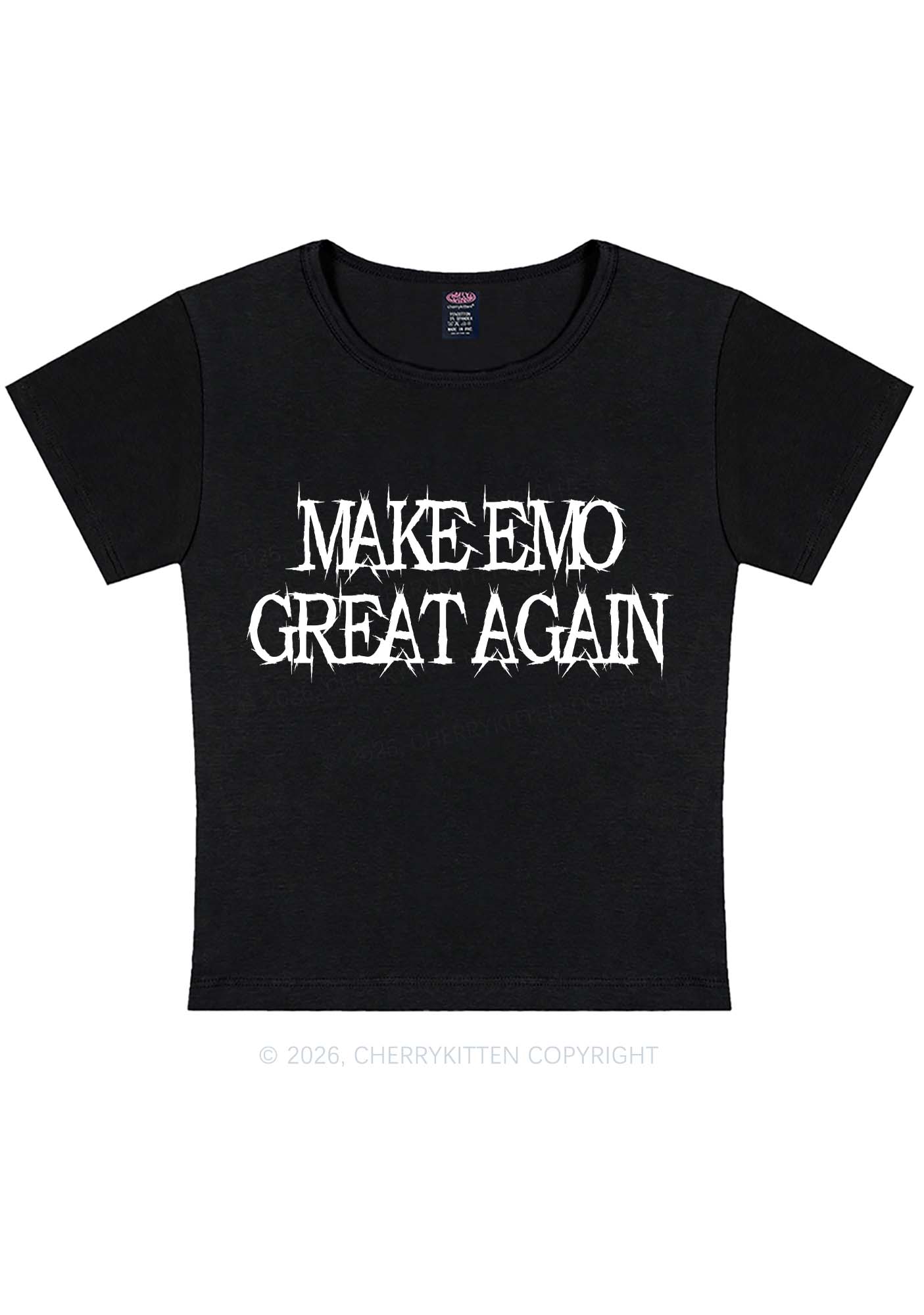 Make Emo Great Again Y2K Baby Tee Cherrykitten