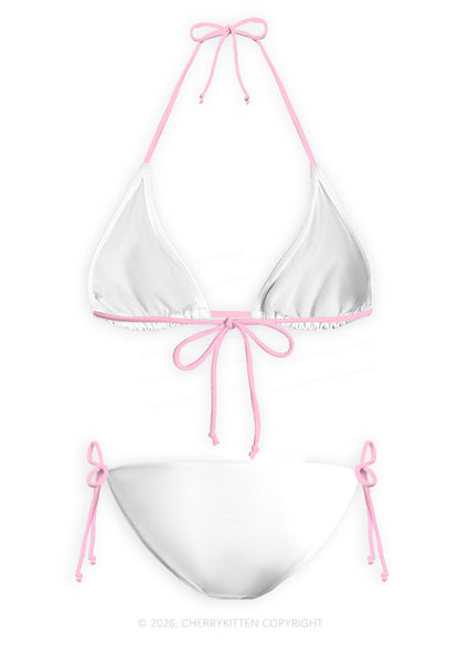 Yes Mommy Pink Bunny Y2K Print Bikini Set Cherrykitten