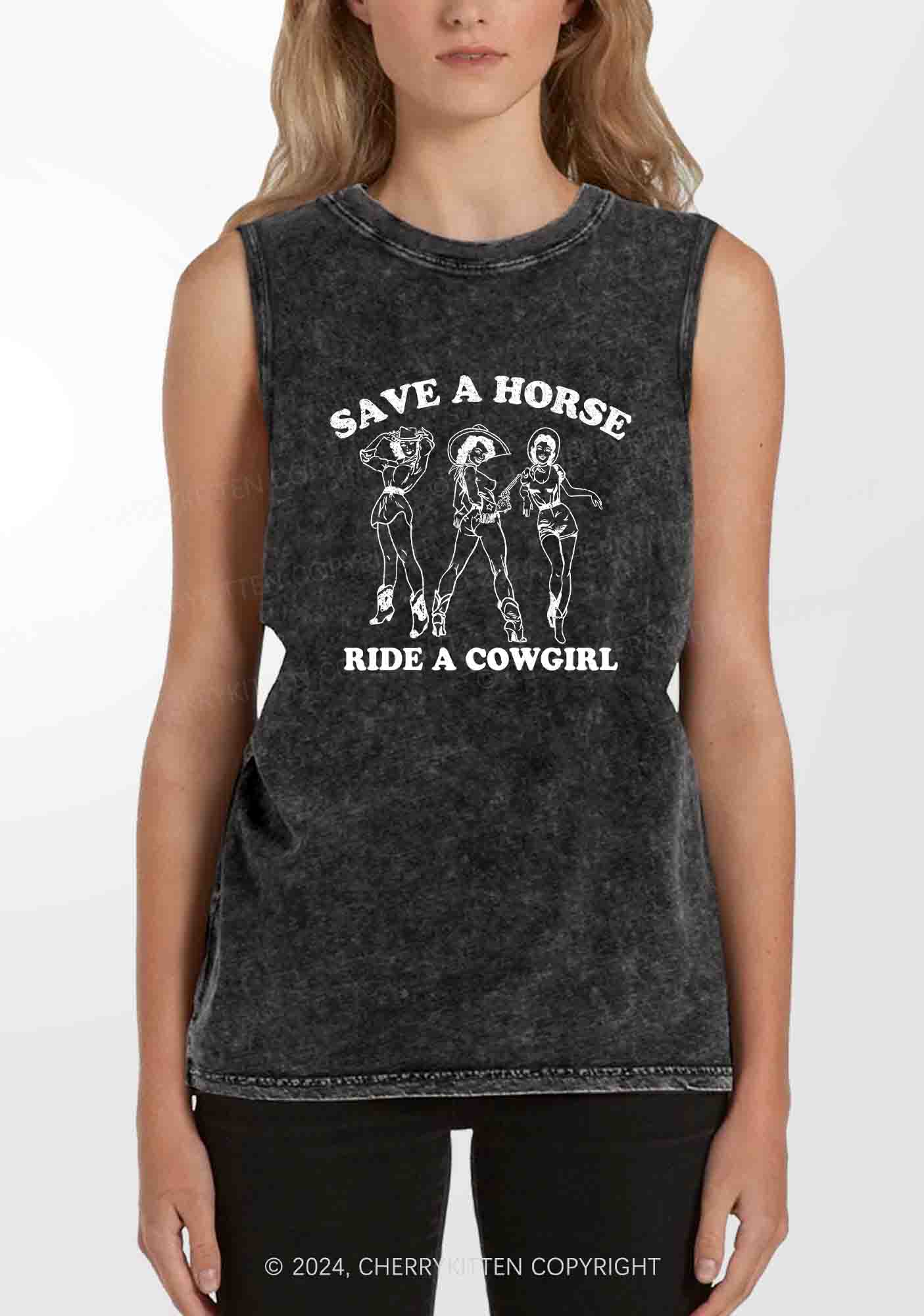 Ride A Cowgirl Y2K Washed Tank Cherrykitten