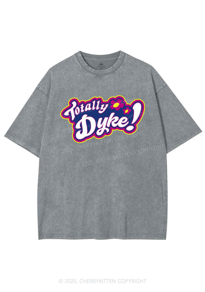 Totally Dyke Pride Y2K Shirts Washed Tee Cherrykitten