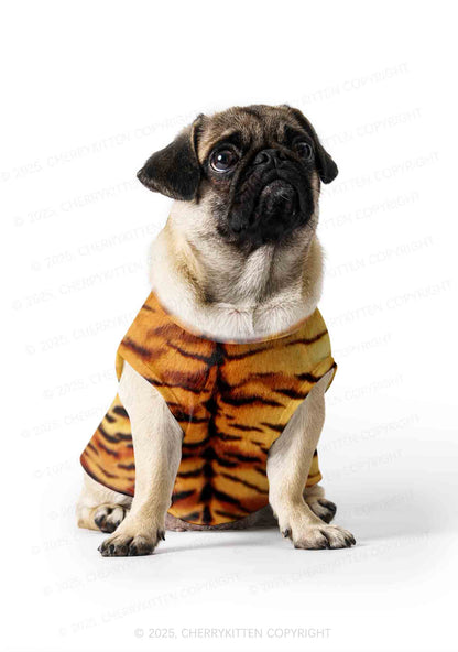 Wild Tiger Texture Y2K Pet Tank Top Cherrykitten