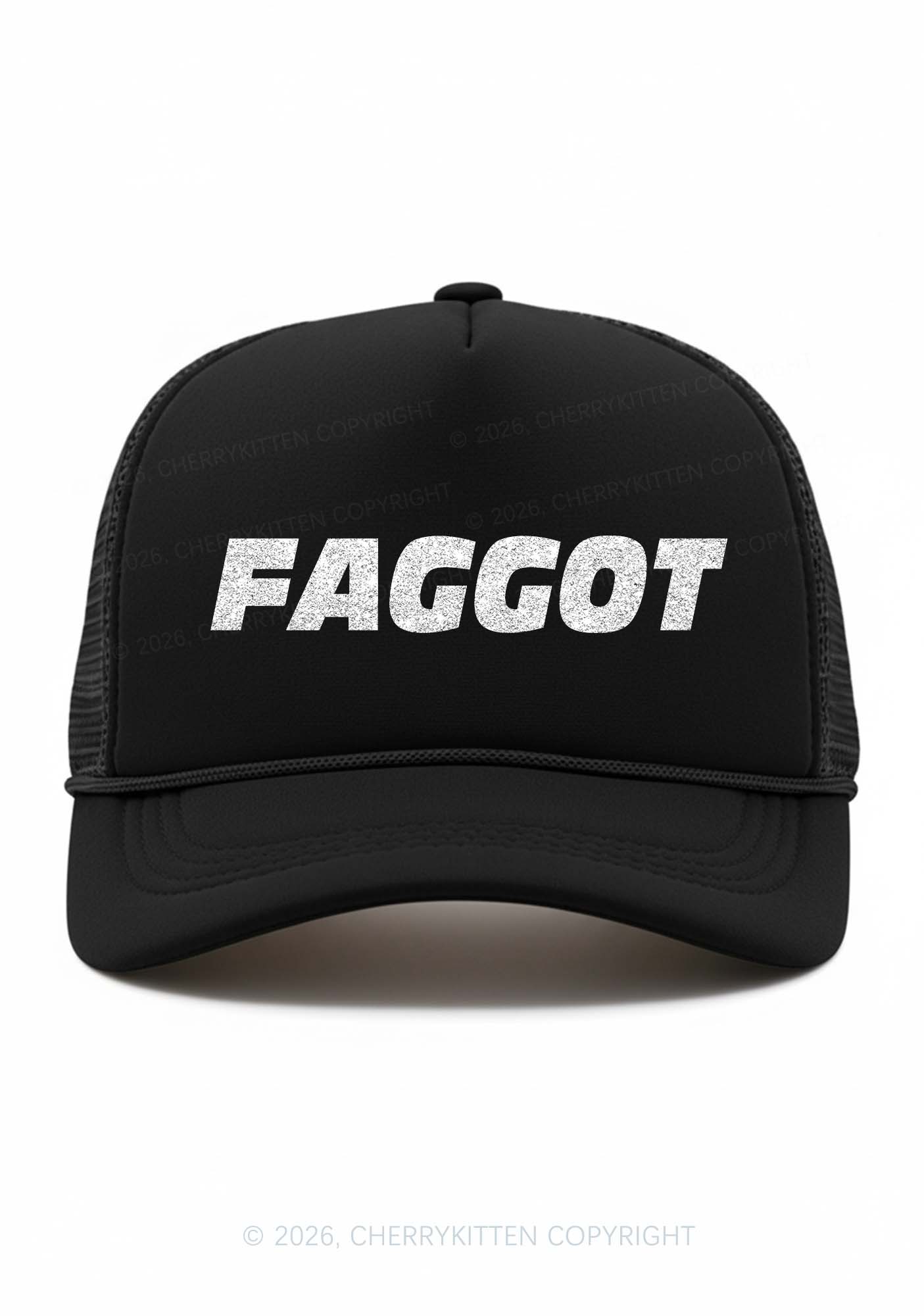 Glitter Faggot Pride Y2K Trucker Hat Cherrykitten