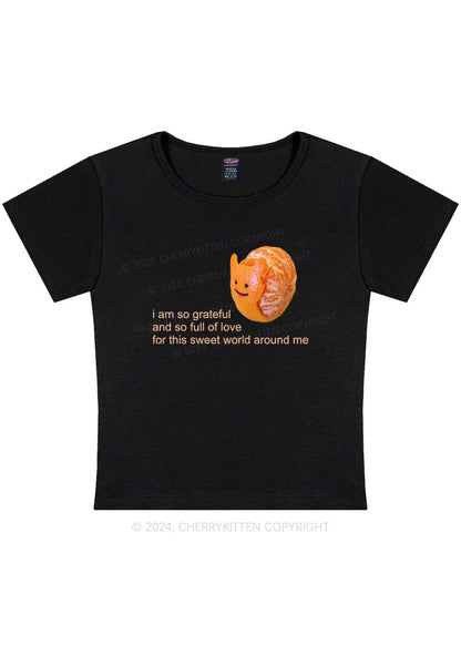 Curvy Grateful Orange Y2K Baby Tee Cherrykitten