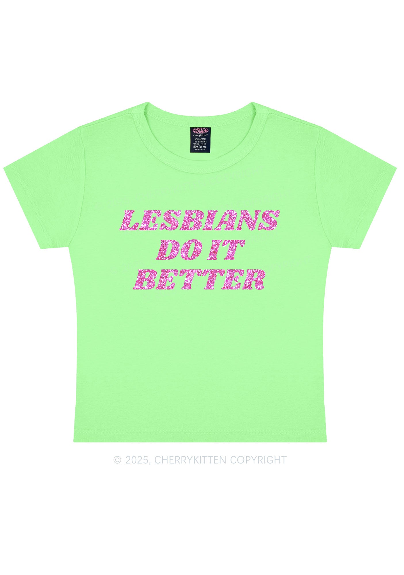 Glitter Lesbians Do It Better Pride Y2K Baby Tee Cherrykitten