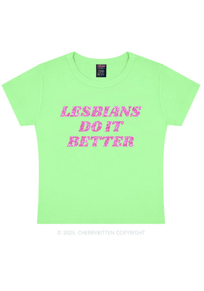 Glitter Lesbians Do It Better Pride Y2K Baby Tee Cherrykitten