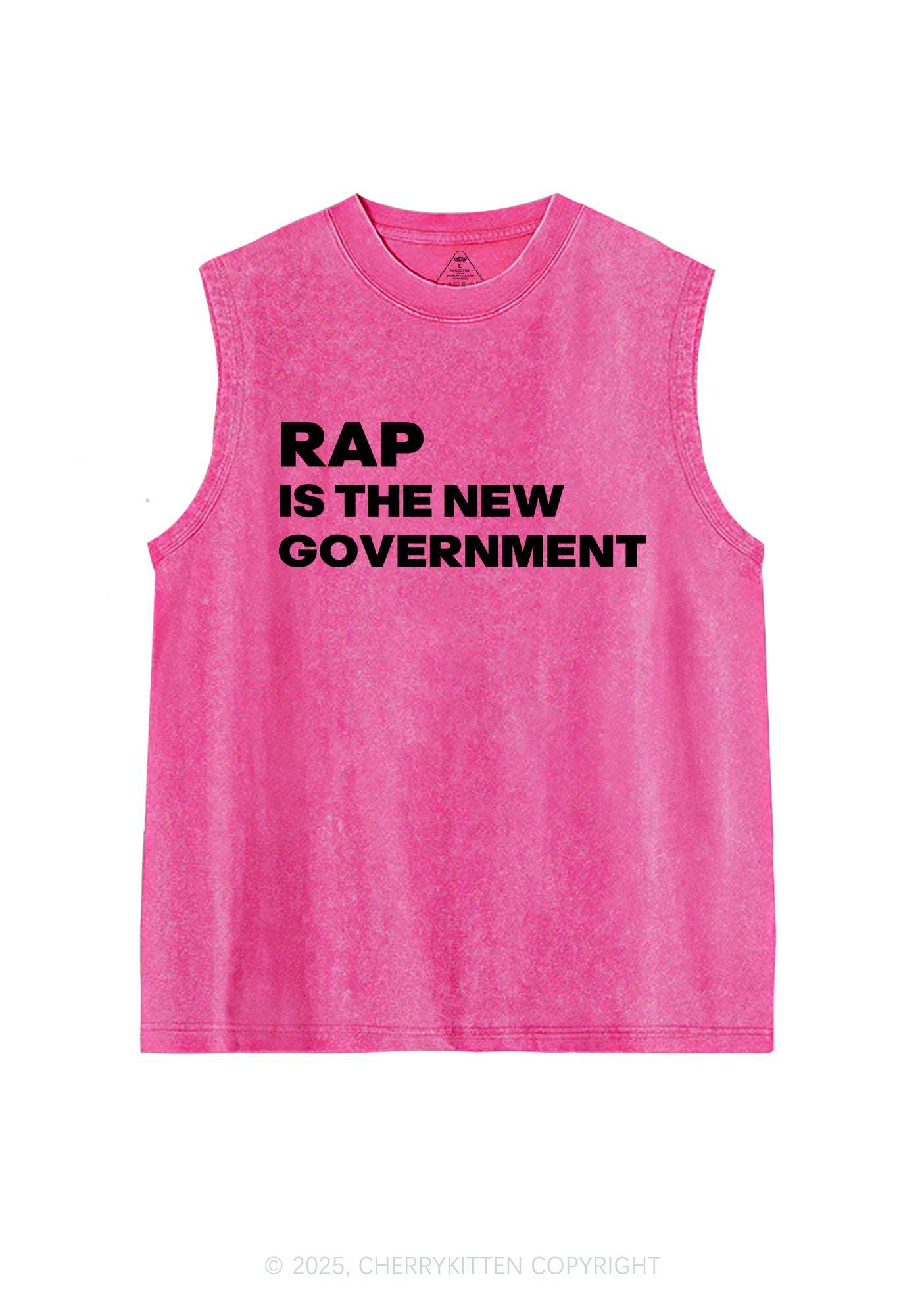 Rap Government Y2K Washed Muscle Tank Cherrykitten