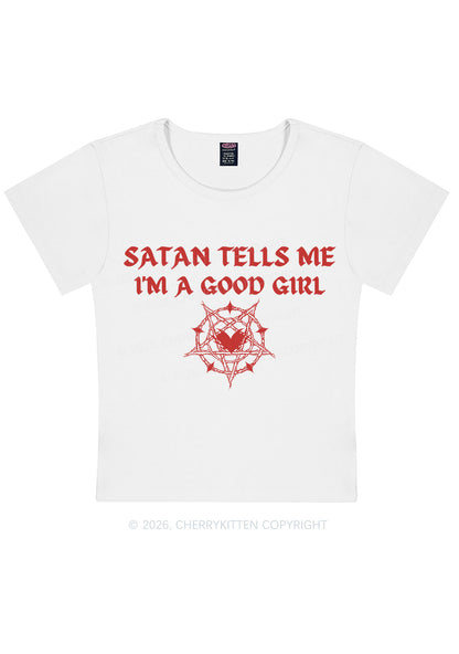 Halloween Im A Good Girl Y2K Baby Tee Cherrykitten
