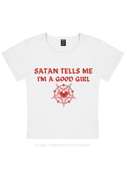 Halloween Im A Good Girl Y2K Baby Tee Cherrykitten