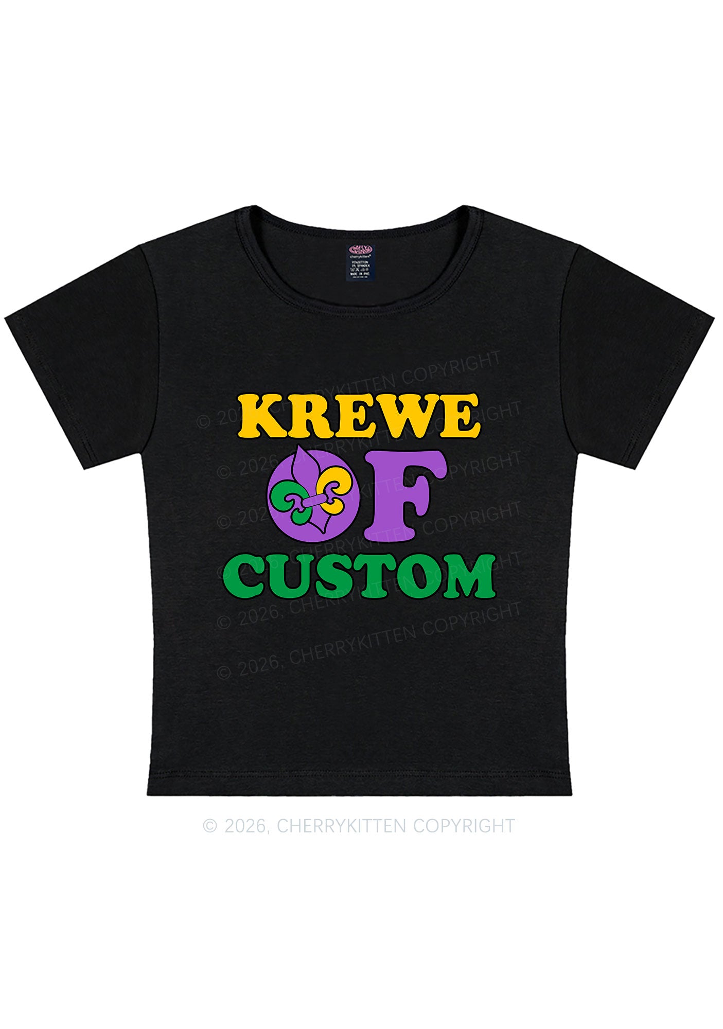 Krewe Of Custom Y2K Baby Tee Cherrykitten