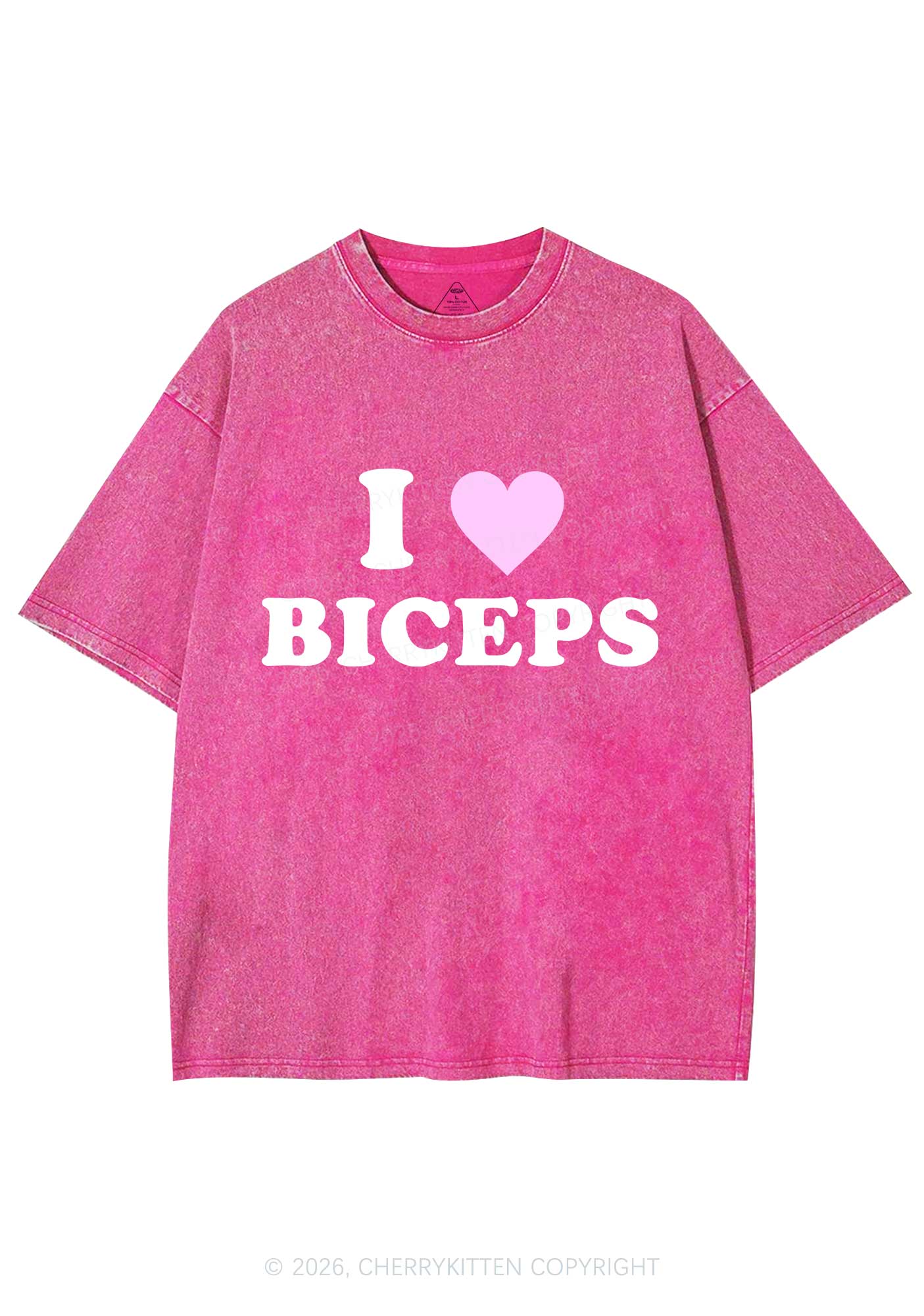 I Love Biceps Valentine's Day Y2K Shirts Washed Tee Cherrykitten