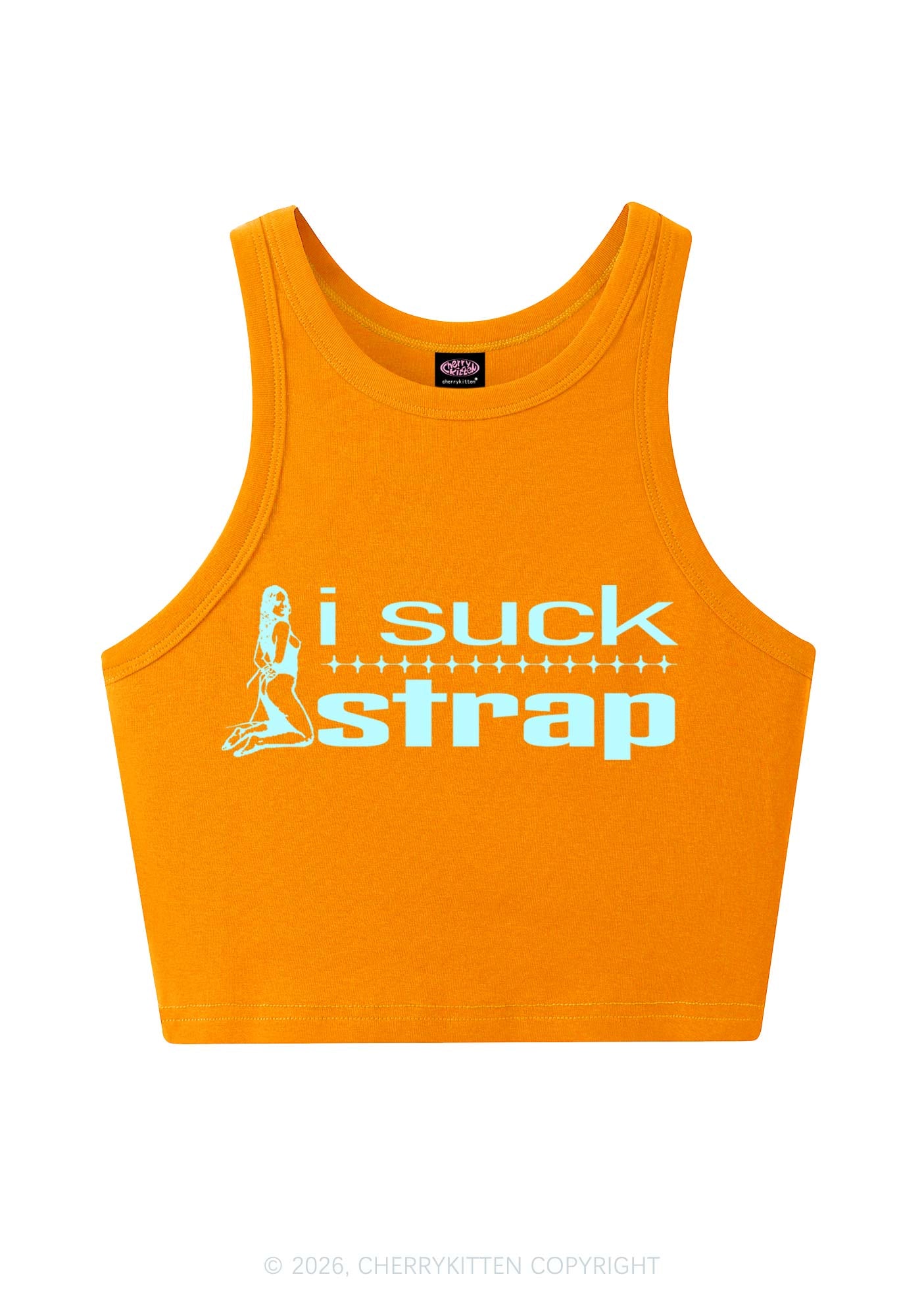 I Suck Strap Y2K Crop Tank Top Cherrykitten