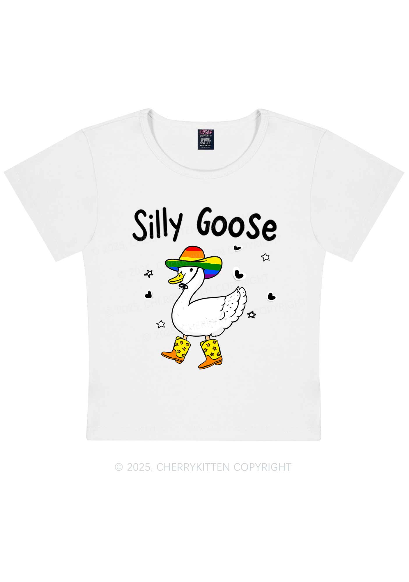Silly Goose Pride Y2K Baby Tee Cherrykitten