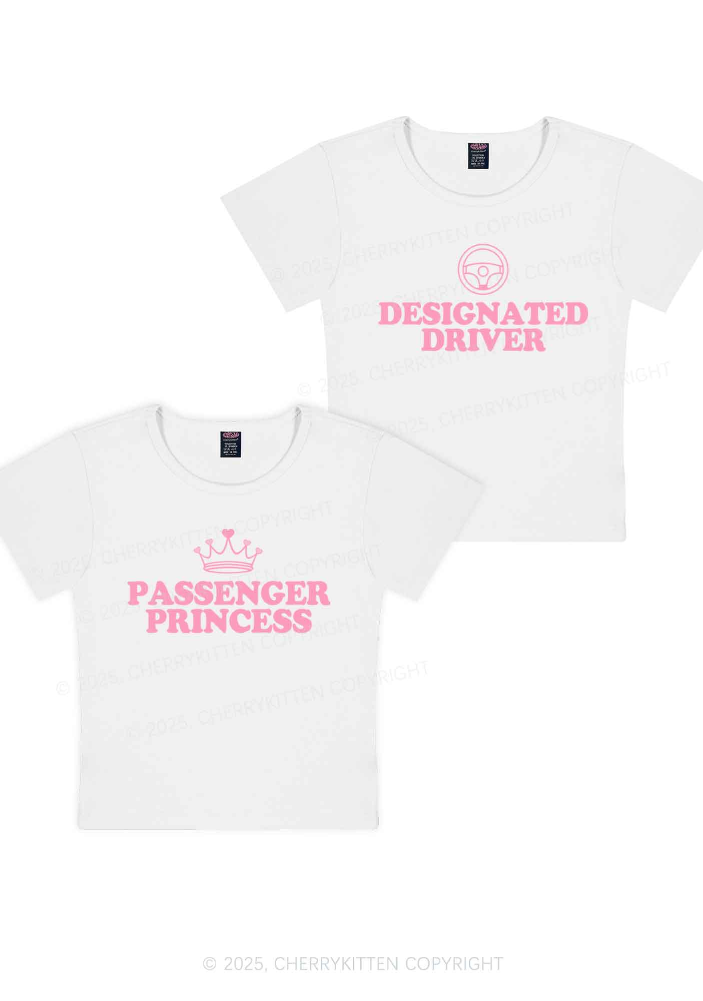 Passenger Princess Designated Driver Y2K Valentine's Day Baby Tee Cherrykitten