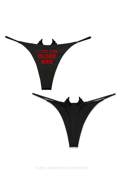 Cxm For Older Men Y2K Goth Angel Wings Bikini String Thong Cherrykitten