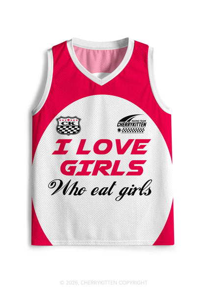 I Love Girls Who Eat Girls Pride Y2K Sport Jersey Tank Cherrykitten
