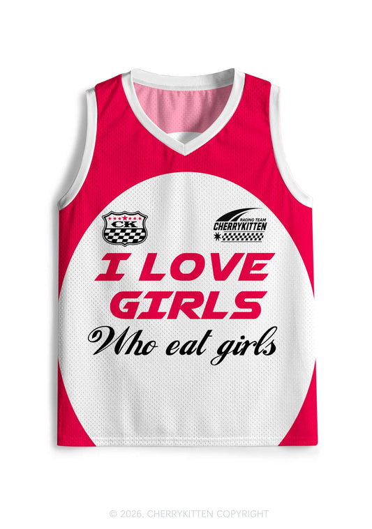 I Love Girls Who Eat Girls Pride Y2K Sport Jersey Tank Cherrykitten